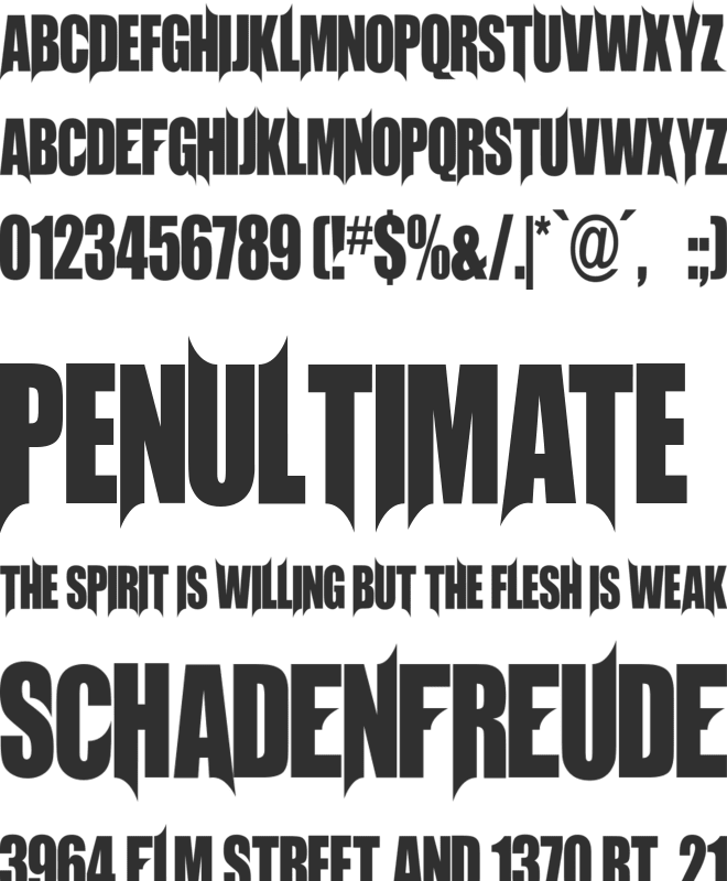 Unrealised font preview