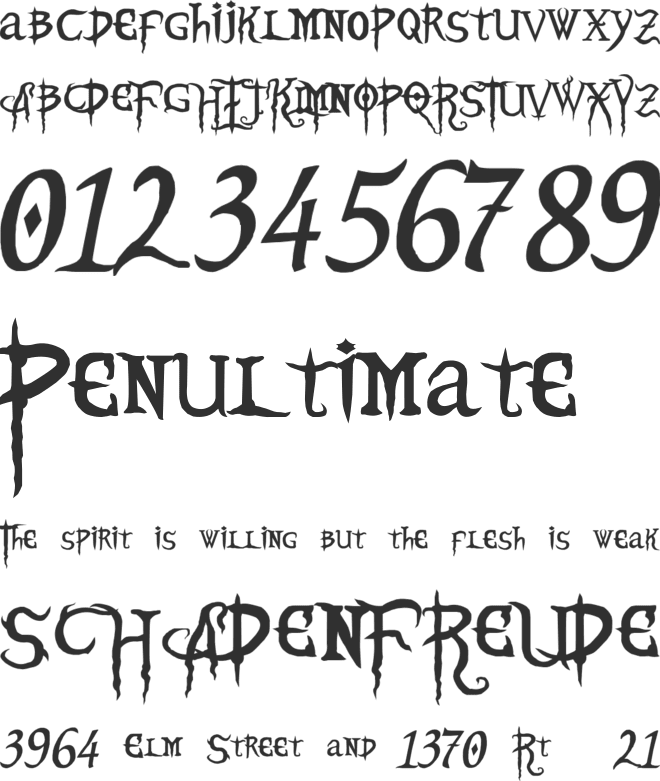 Blood Omen font preview