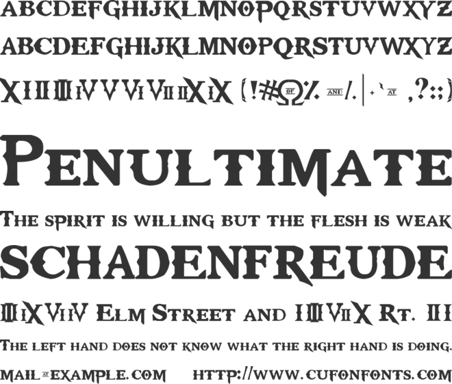 Kratos TrueType font preview