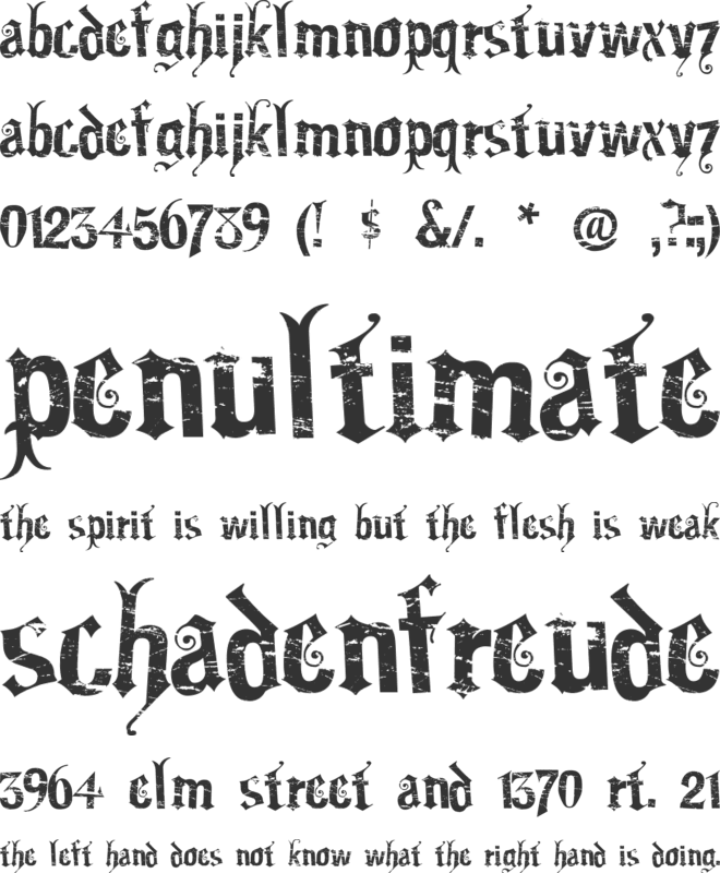 Gartentika font preview