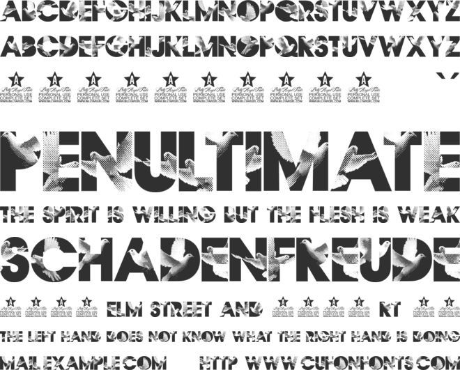 Flying Peace PERSONAL USE font preview