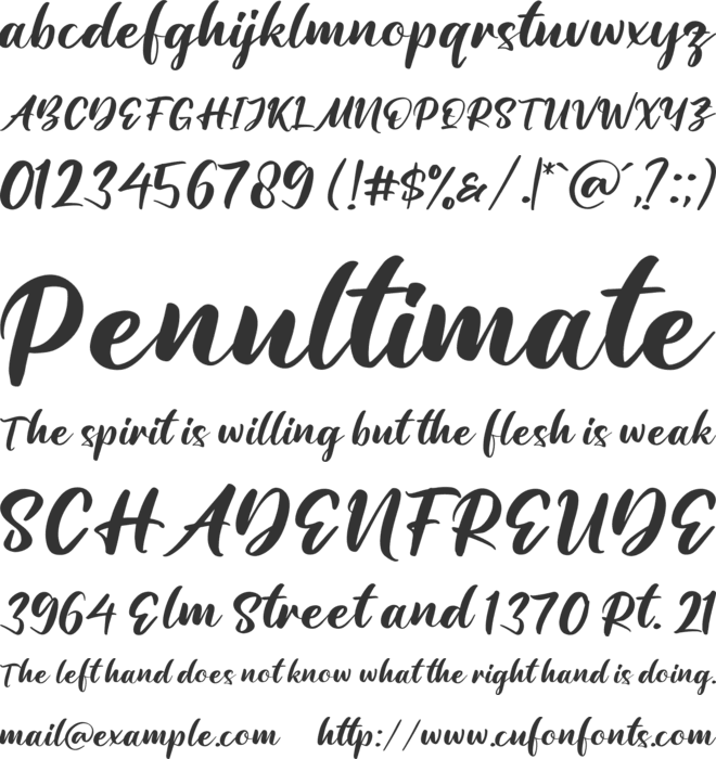 Amattera Million font preview