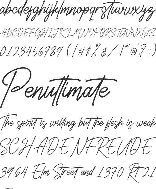 Belistaria Signature font preview