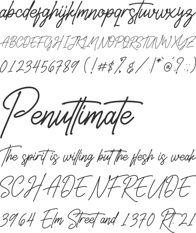 Belistaria Signature font preview