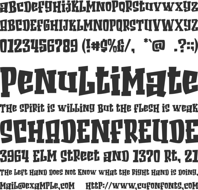 Scream Zombie font preview