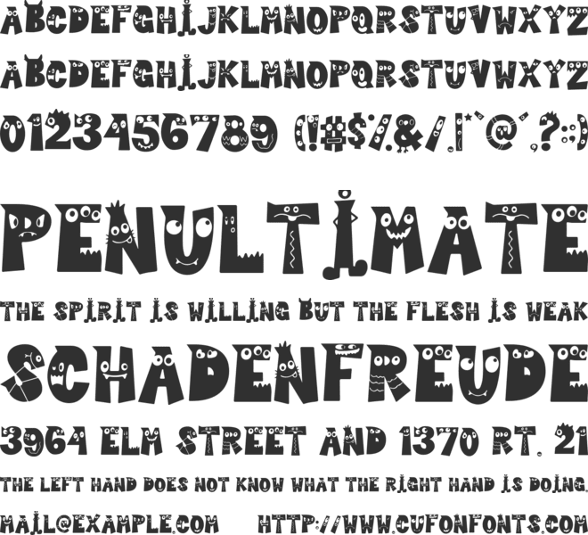 Cute Monster font preview