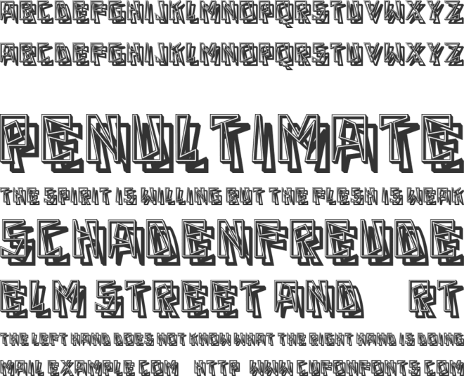 Transparento font preview