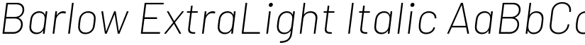 Barlow ExtraLight Italic font