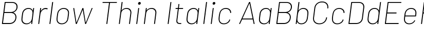 Barlow Thin Italic font