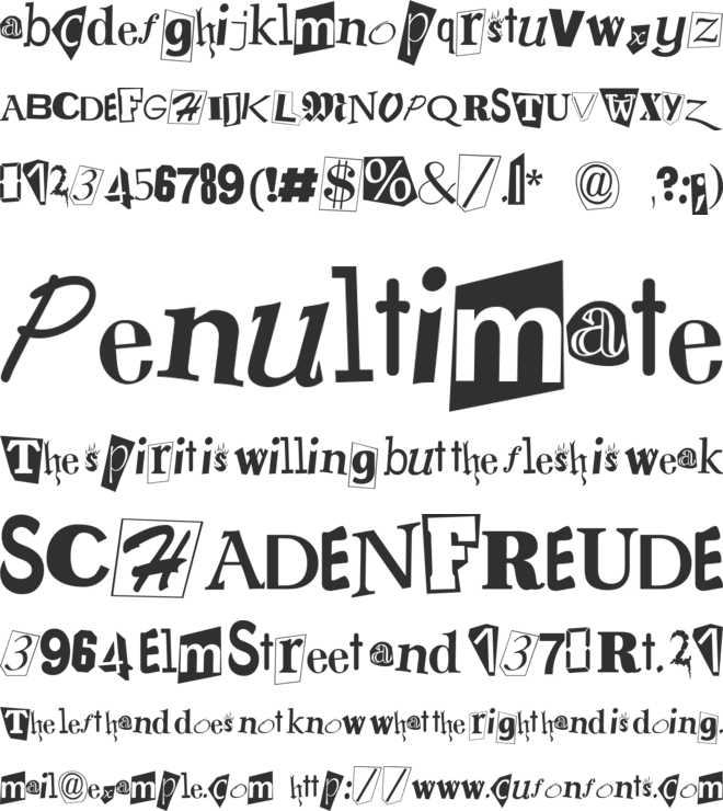Ransom Note font preview