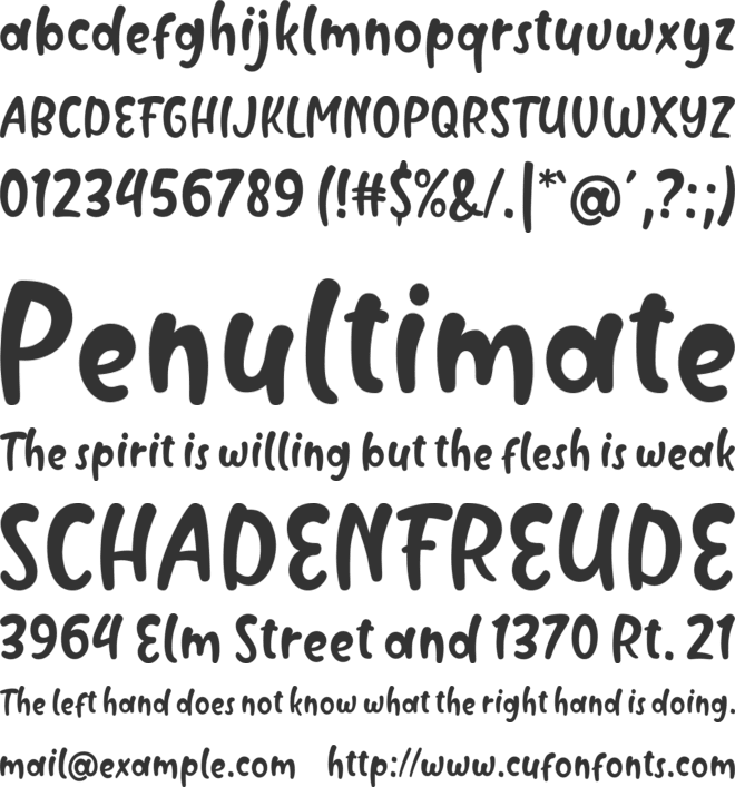 Milyone font preview