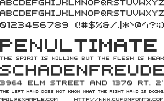Instructions font preview