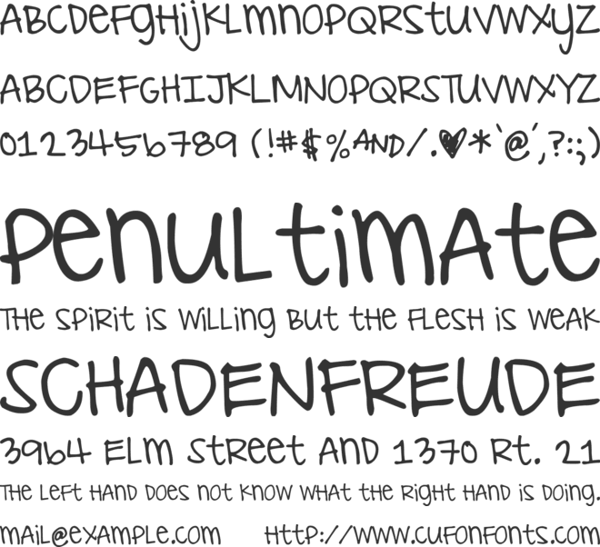 DJB I Love Me Some Aly font preview