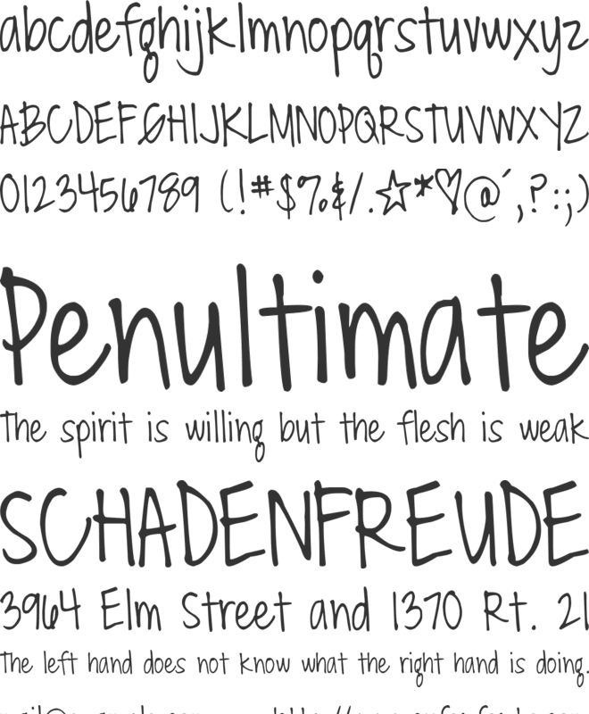 DJB Miss Molly Brown font preview