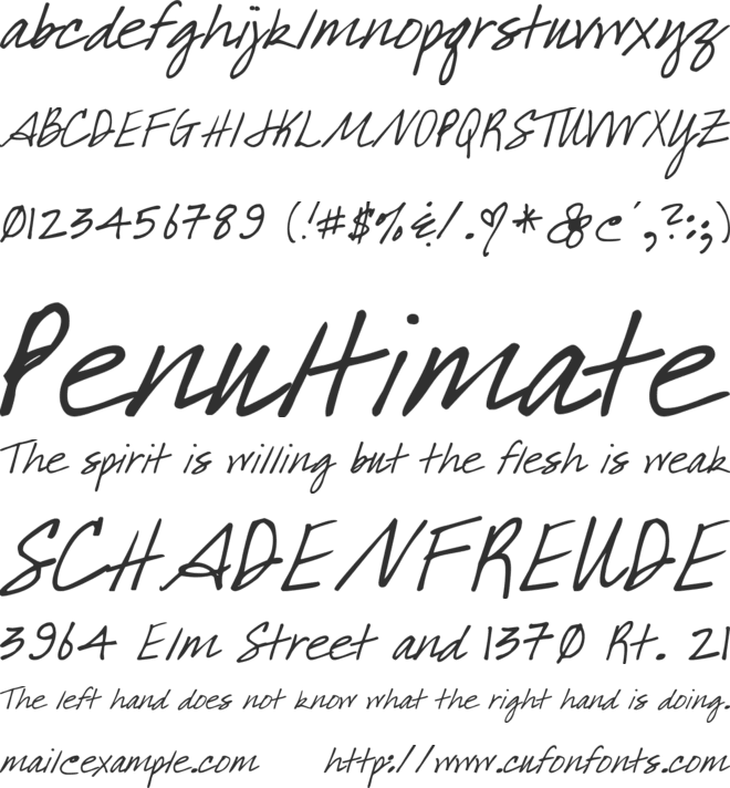 DJB What a Babe font preview