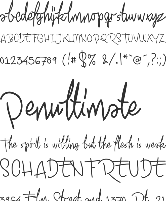 Ekologie Hand PERSONAL USE font preview
