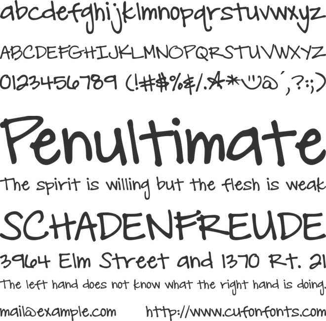 DJB Carly Sue Got Married font preview