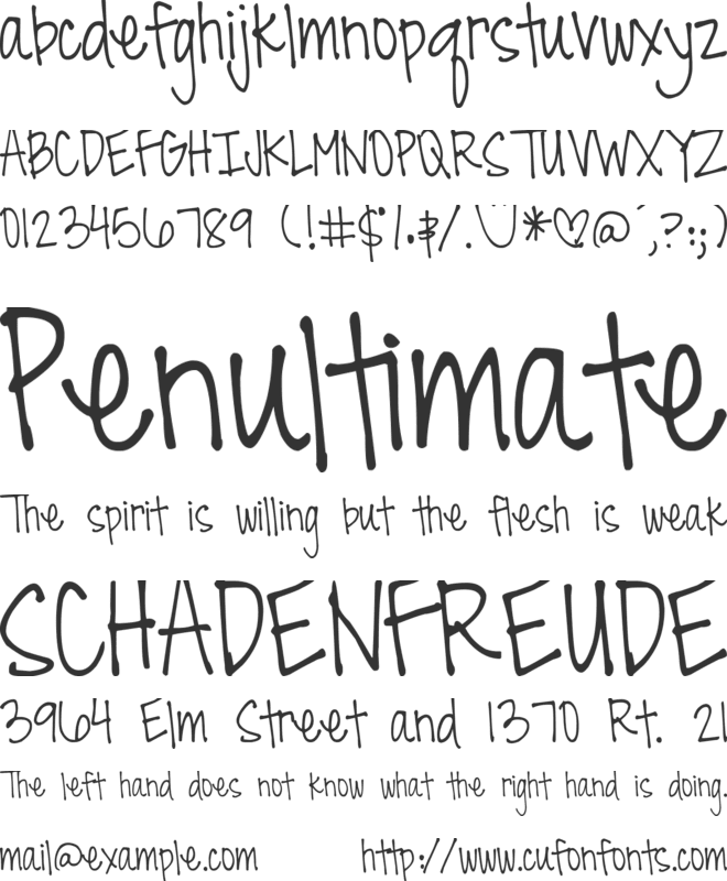 DJB All the Cool Chicks font preview