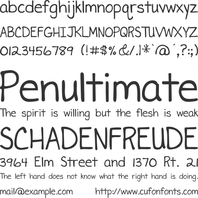 DJB Miss Liz font preview