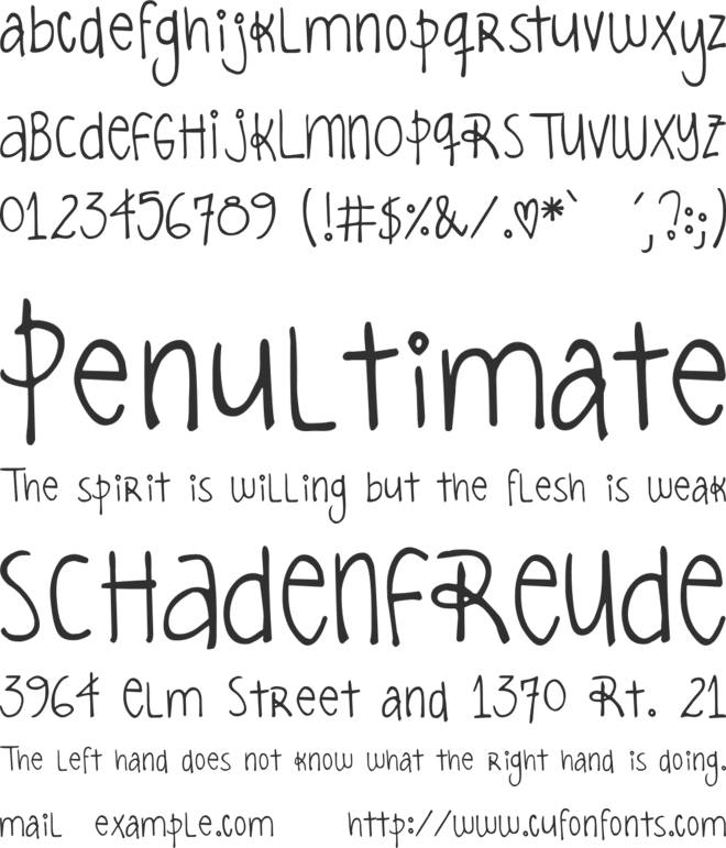DJB Rubia Tuesday font preview