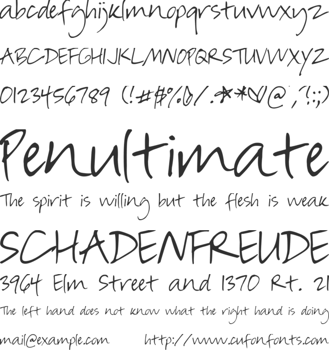 DJB In Such a Rush font preview