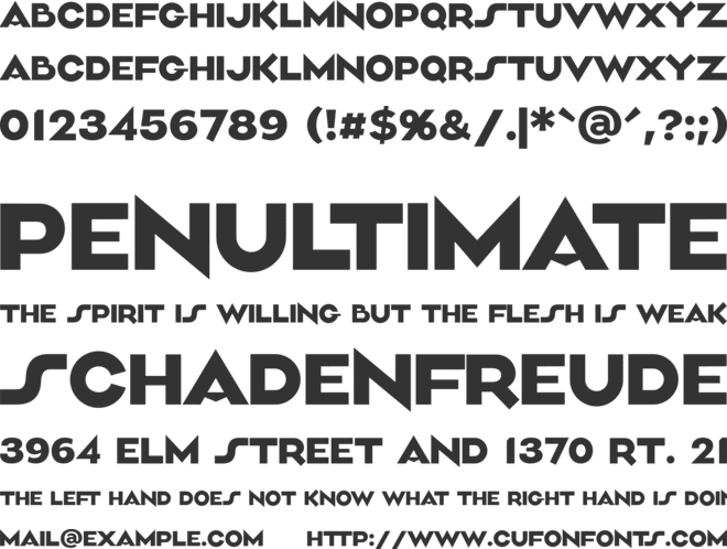 Aliment font preview