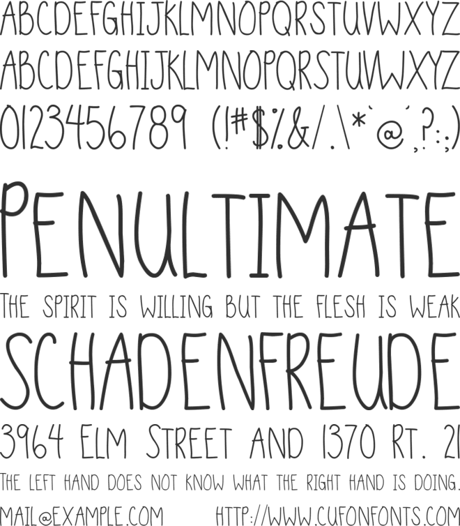 DJB Sand Shoes and a Fez font preview