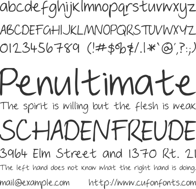 DJB Geordie Girl font preview