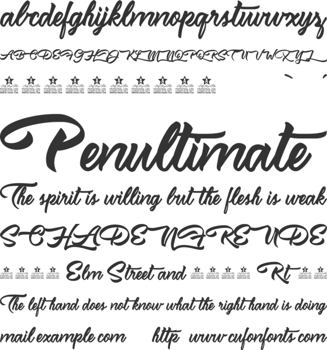 Misstral font preview