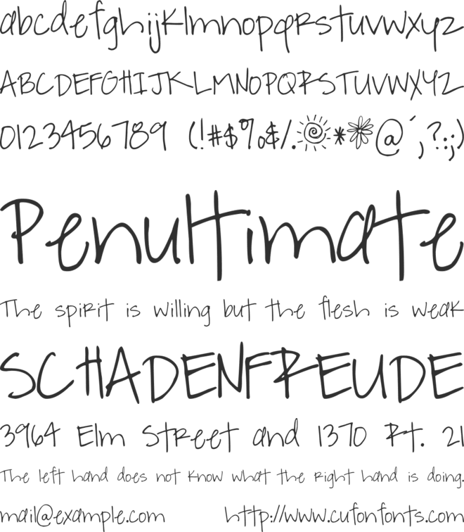 DJB A Bit of Flaire font preview