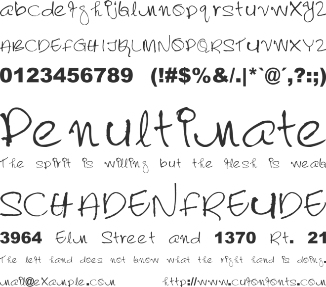 Arial font preview