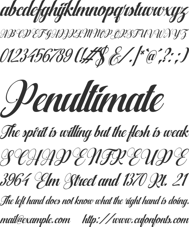 AqualitaItalic font preview