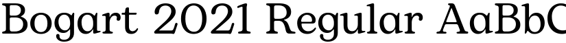 Bogart 2021 Regular font