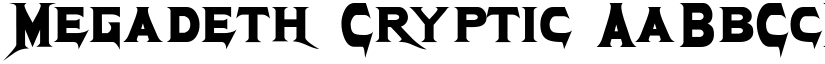 Megadeth Cryptic font