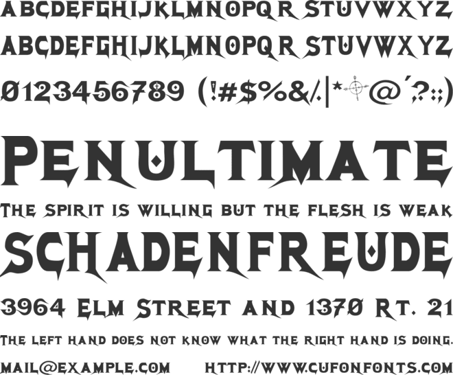 Megadeth font preview