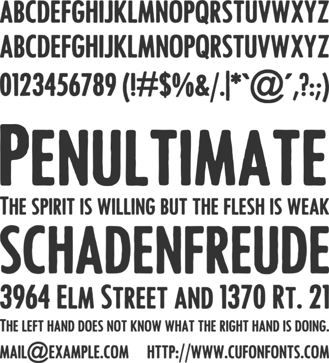 Occams Eraser font preview