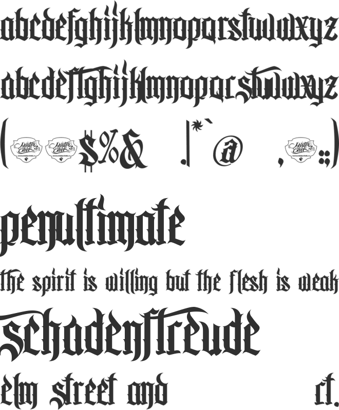 MCF Bad Manners WW font preview