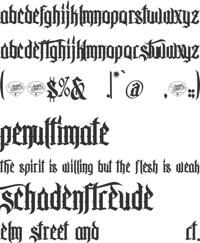 MCF Bad Manners WW font preview