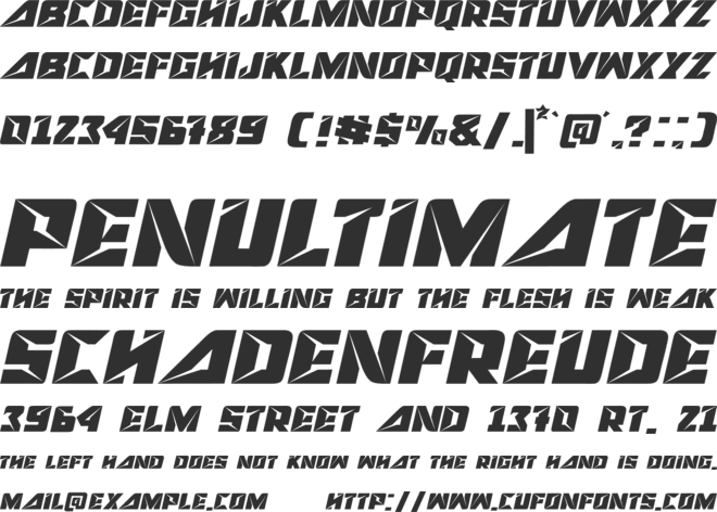 HIGH SPEED font preview