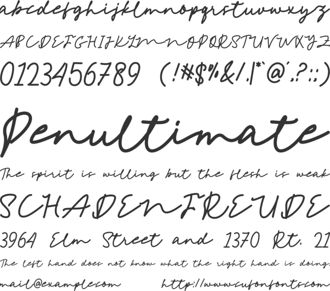 Bintang font preview
