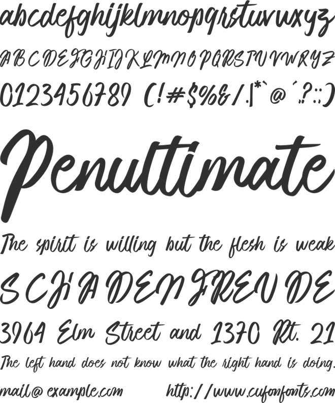 Frugal font preview