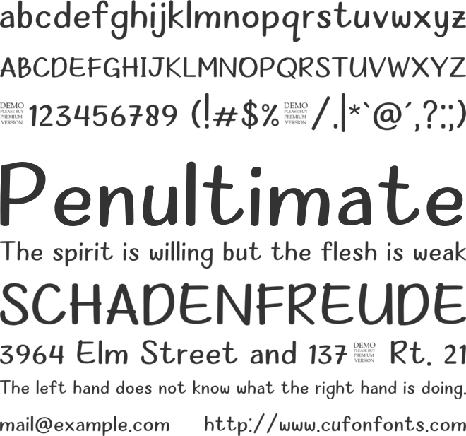 My Olivin font preview