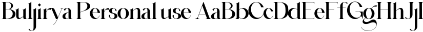 Buljirya Personal use font