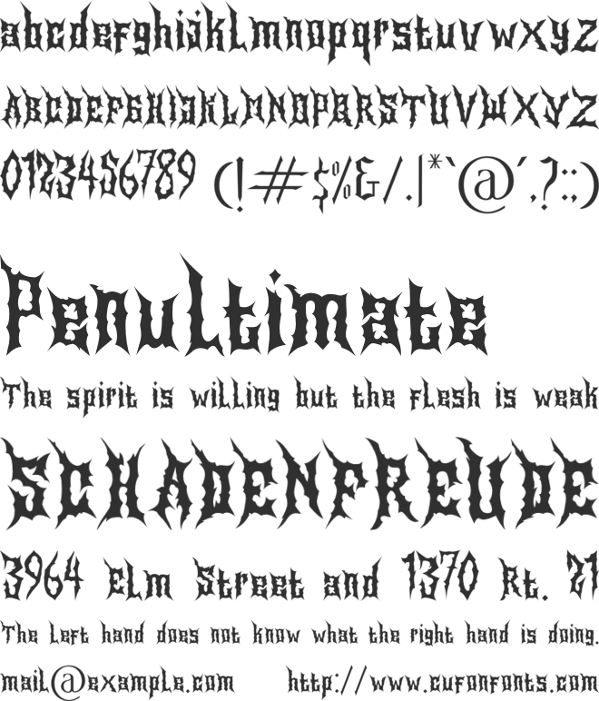 Blackthorn font preview