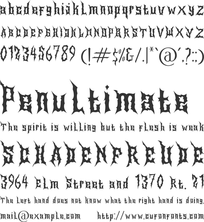 Blackthorn font preview