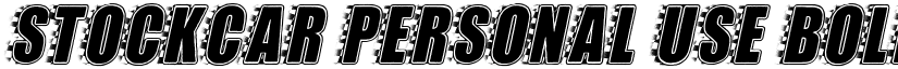 STOCKCAR PERSONAL USE Bold Italic font