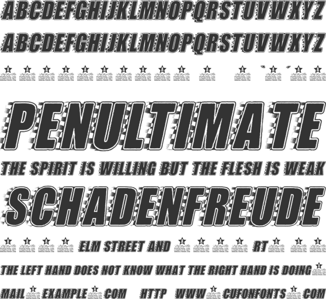 STOCKCAR PERSONAL USE font preview