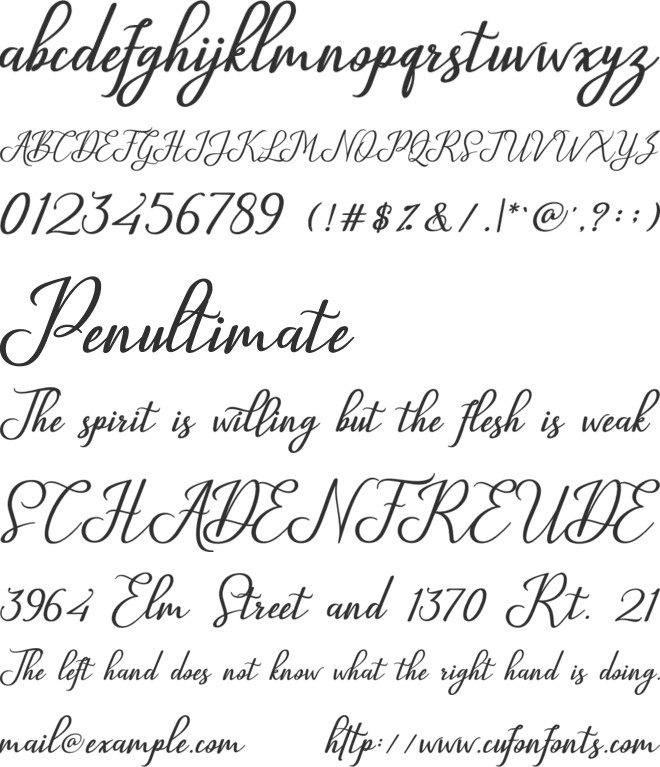 Glossy font preview