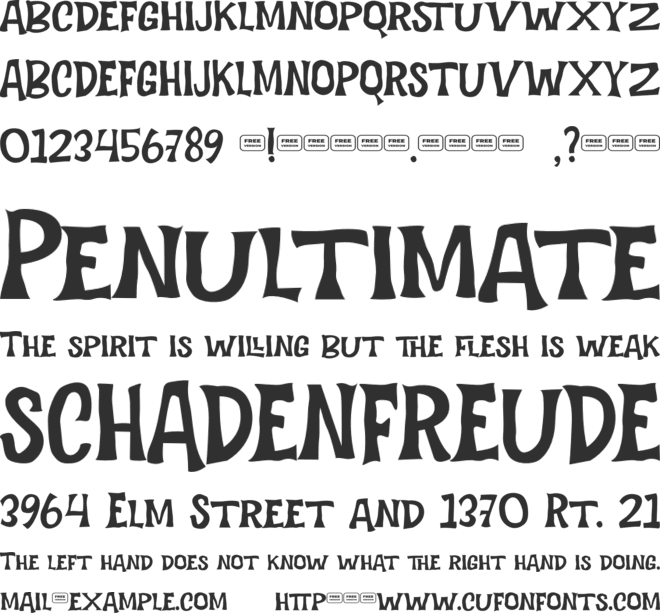 Death World Free Trial font preview