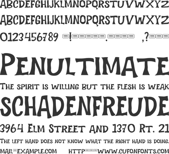 Death World Free Trial font preview